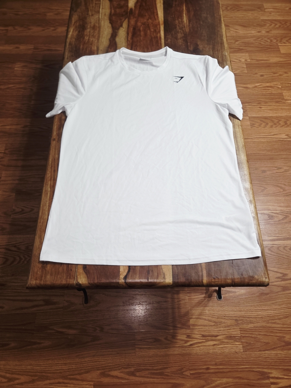 Gymshark Men’s White Dry-Fit Style Performance Tee. Size X-Large